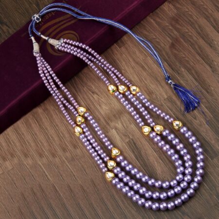 Pearlz Gallery Purple sell Pearl with kundan meena Necklace.
