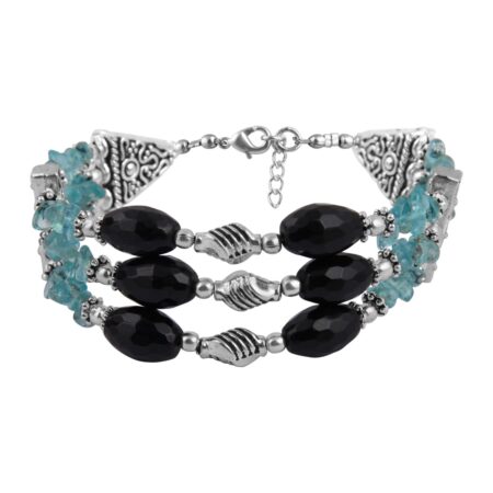 Pearlz Gallery Triple Stand Gemstone Beads Bracelet For Girls