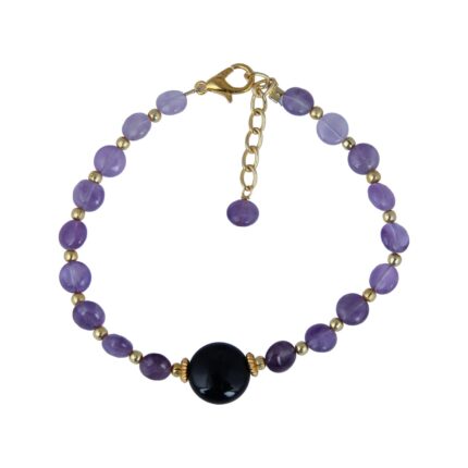 Pearlz Gallery Amethyst And Agate Beads Bracelet