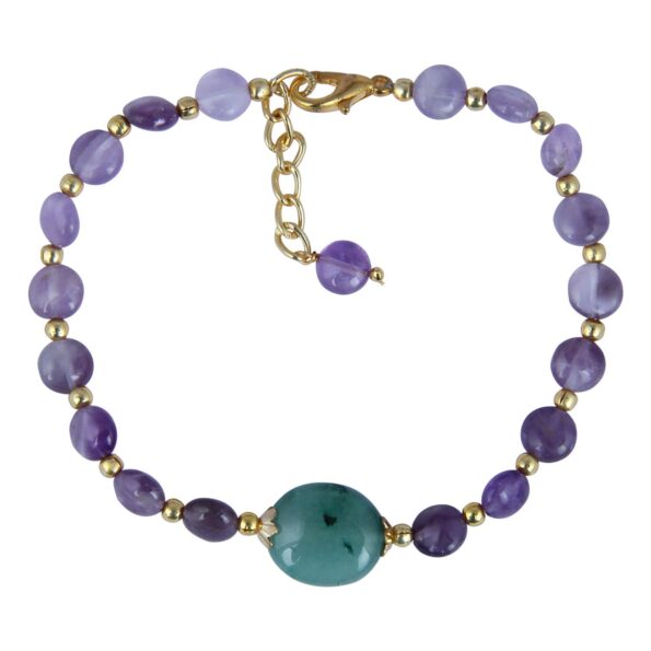 Pearlz Gallery Amethyst And Aventurine Beads Bracelet