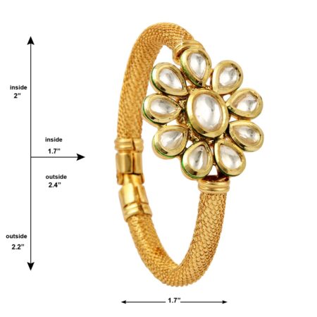 Pearlz Gallery Gold Plated Bangle Cuff for Women.
