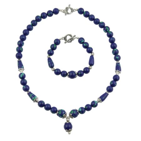 Pearlz ocean Mosaic Beads 2-Pieces Necklace Set