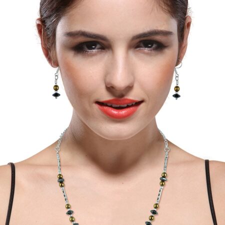 Pearlz Ocean Gypsy Girl Hematite & Coated Yellow Hematite Beads Two- Piece  Necklace Set