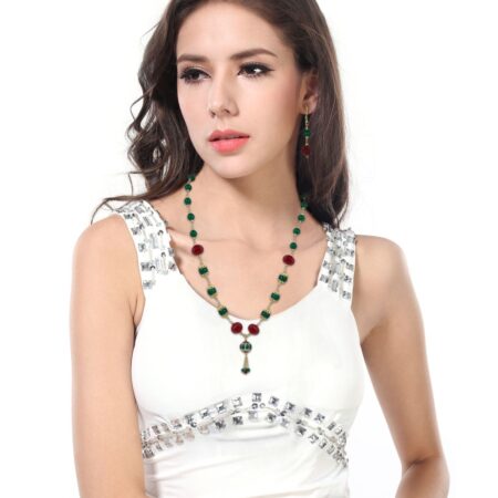 Pearlz Gallery Delighting Round And Hexagon Round Shaped Jade Necklace Set For Women