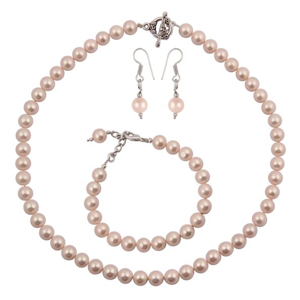 Pearlz Gallery Pink Taiwan Pearl Necklace Set.