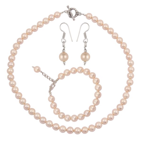 Pearlz Gallery Beautiful Pink Taiwan Pearl Necklace Set.