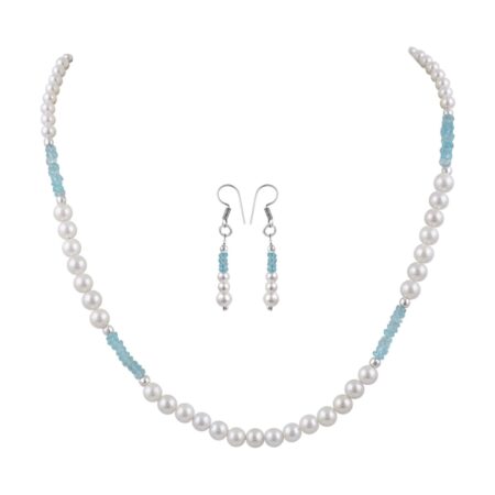 Shell Pearl And Apatite Necklace Set.