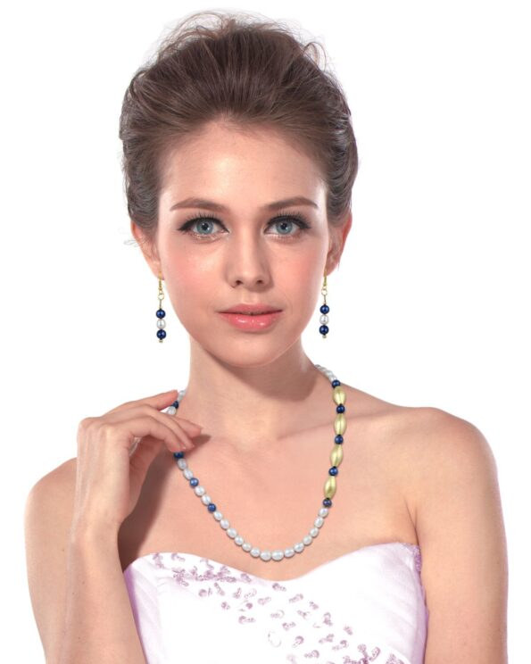 Pearlz Gallery Pretty 18 inches Necklace Set made with Dyed Freshwater Pearls, Freshwater Pearls in a Different Roundish and oval Shape sizes