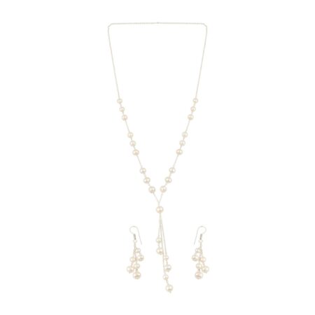 White Freshwater Gleaming Pearl Necklace Set