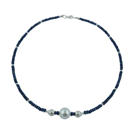 Pearlz Ocean Roundel Shaped Purple Kynite Silver Necklace