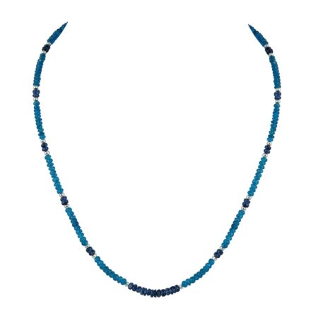 Pearlz Ocean Faceted Kyanite And Neon Apatite Silver Necklace