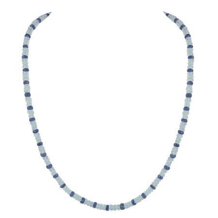 Pearlz Ocean Faceted White Topaz And Tanzanite Silver Necklace