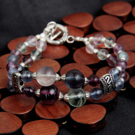 Pearlz Gallery Sparkler 7.5 Inch Multi Fluorite Gemstone Beads Bracelet