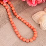 Pealz Gallery Mosaic Beads 18 Inches Hues of Orange  Color Long  Necklace