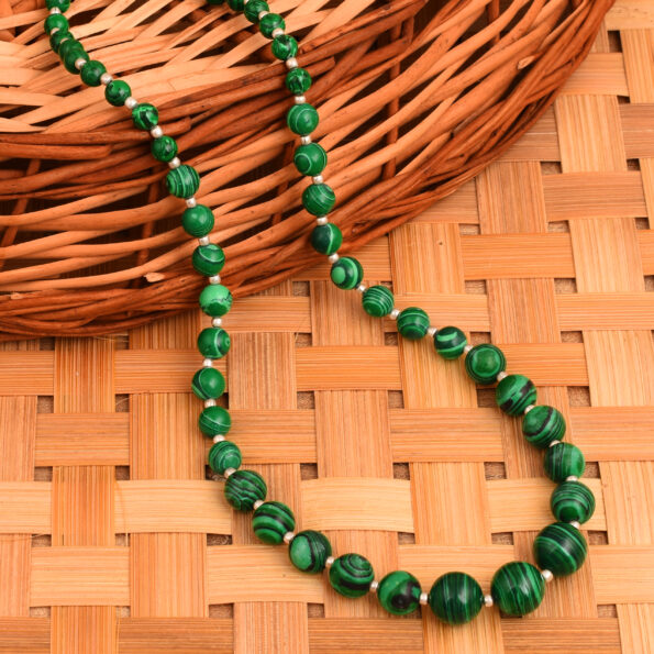 Pearlz Gallery Green Color Mosaic Beads 18" Journey Necklace