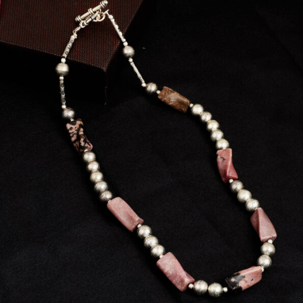Pearzl Gallery Brown Rhodonite Gemstone Beads Necklace