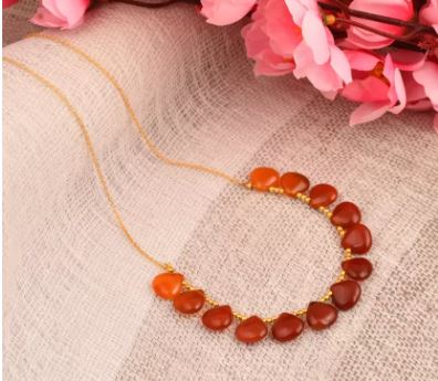 beads necklace, carnelian necklace, necklace for women, gemstone necklace, stone necklace, beads necklace for girls