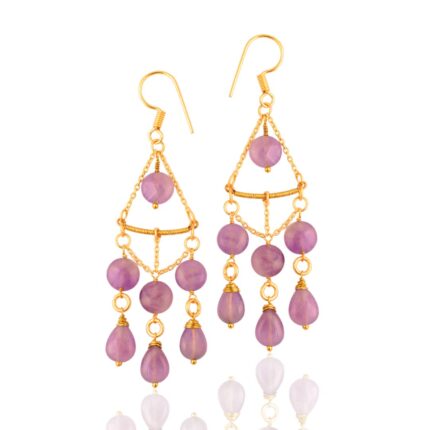 beads earrings, gemstone earring. amethyst earring, earrings for women, stone earring