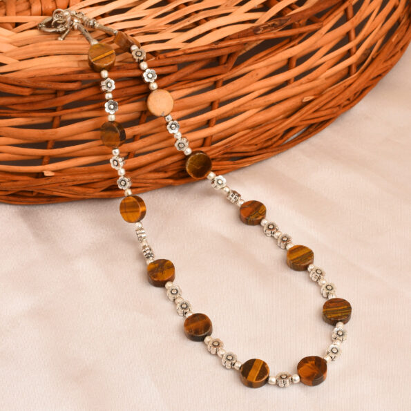 Marigold 18" Yellow Tiger Eye gemstone Beads Necklace