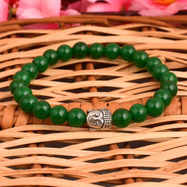 Pearlz Gallery Green Jade Gemstone Beads Bracelet For Women & Girls