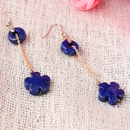Pearlz Gallery 2.5 Inch Lapis Lazuli Gemstone Beads Dangle Earrings