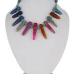 Pearlz Gallery Chic Spike 18 Inches Agate & Howlite Beads Necklace