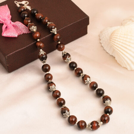 beads necklace, tiger eye necklace, gemstone beads necklace