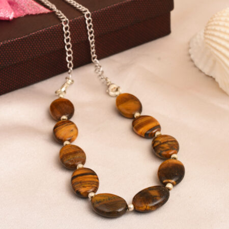 Pearlz Gallery Wind Chimed 18 Inches Tiger Eye Beads Necklace