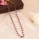 Pearlz Gallery Round amethyst gold plated beads necklace