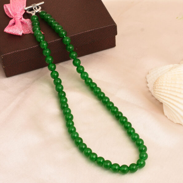 Pearlz Gallery Green Jaded Beads Bold Necklace