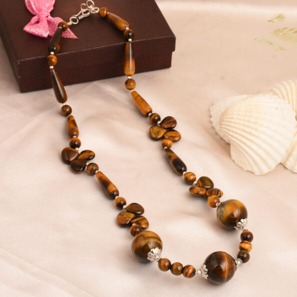 Pearlz Gallery Yellow Tiger Eye Necklace for Girls & Women