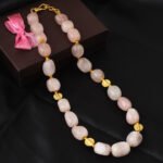Pearlz Gallery Rose Quartz Gemstone Beads Necklace For Women