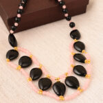 Pearlz Gallery Jade Black Agatez Gemstone Beads Necklace