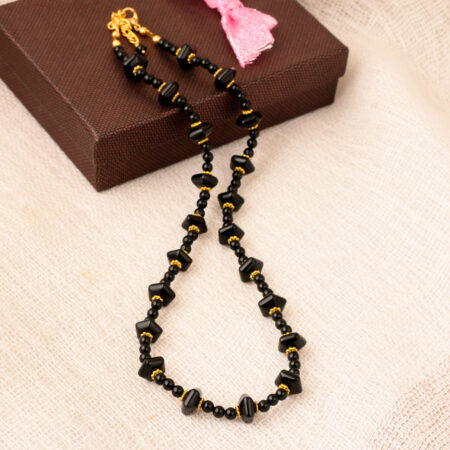Pearlz Gallery Passionate Black Agate Gemstone Beads Necklace For Women