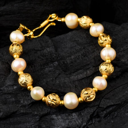 Pearlz Gallery Freshwater Pearl & Lapis Lazuli Gemstone Beads 7.5 Inches Bracelet