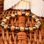 Pearlz Gallery Blue Freshwater Pearl 7.5 Inch Stretchable Bracelet For Women