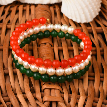 Pearlz Gallery Tri Color Stretchable Pearl Bracelet
