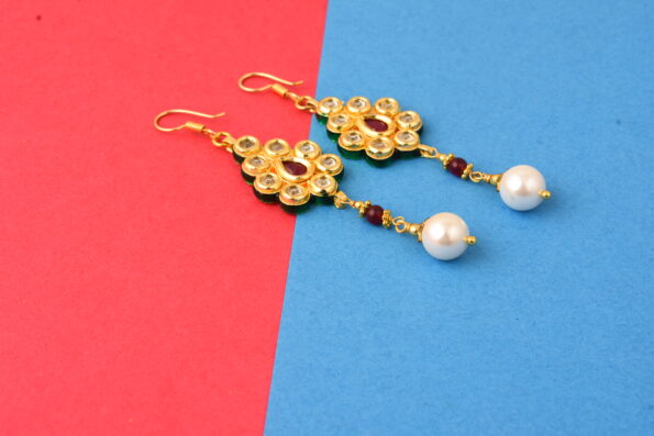 Pearlz Gallery Kundan Pearl Earrings For Women & Girls