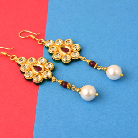 Pearlz Gallery Kundan Pearl Earrings For Women