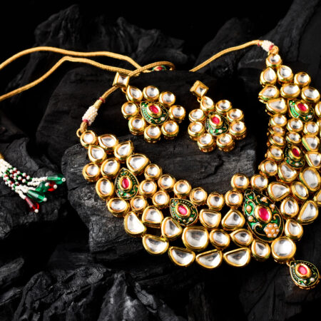 kundan necklace set, kundan necklace, kundan necklace with earring, kundan jewellery set