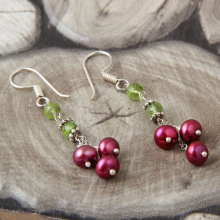 pearl earrings, freshwater pearl earrings, white pearl earring, purple pearl earring, earrings