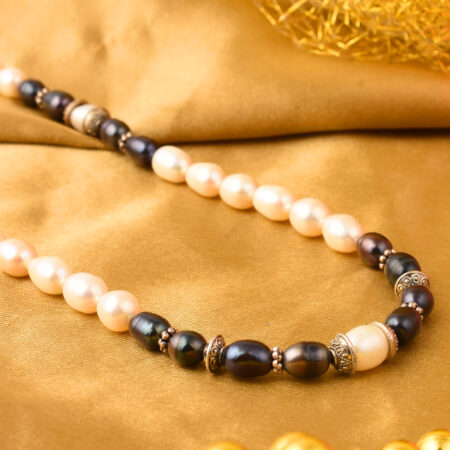 Pearlz Gallery White & Dyed Mystic Color Freshwater Pearl Necklace