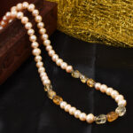 freshwater pearl necklace, pearl necklace, pearl necklace for women, orange pearl necklace