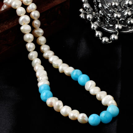 white pearl necklace, pearl necklace, freshwater pearl necklace, pearl necklace for women