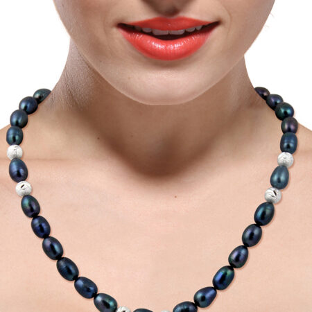 Pearlz Gallery Voguish Dyed Freshwater Pearl & Alloy Beads 18 Inches Necklace