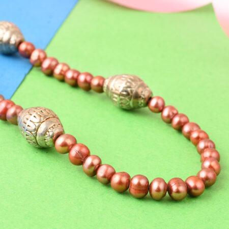 Pearlz Gallery Aesthetic Galore Dyed Freshwater Pearl & Alloy Beads Necklace