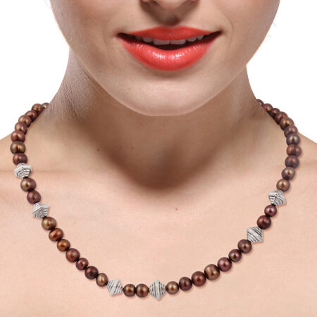 Pearlz Gallery Brown Freshwater Pearl Necklace For Women
