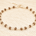 Pearlz Ocean Smoky Quartz Gemstone Beads Bracelet For Girls