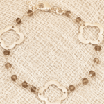Pearlz Ocean Brown Smoky Quartz Gemstone Beads Bracelet For Girls