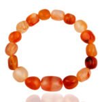 Pearlz Gallery Carnelian Tumble shaped Orange Coloured Stone Bracelet for Men and Women.